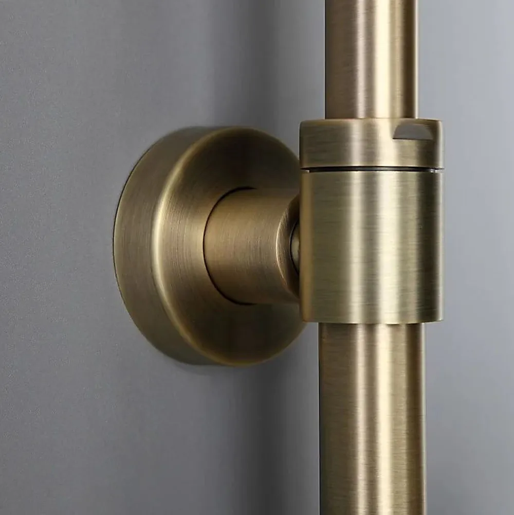 Colonne De Douche Mécanique|Silla Global Silla Élégant Colonne de Douche retro avec Mitigeur Réglable en Hauteur Système de Douche, Doré