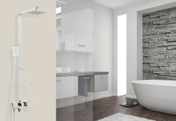 Colonne De Douche Mécanique|Silla Global Silla Élégant Colonne de Douche avec Mitigeur Réglable en Hauteur Système de Douche, Chrome