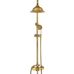 Colonne De Douche Mécanique|Silla Global Silla Élégant Colonne de Douche retro avec Mitigeur Réglable en Hauteur Système de Douche, Doré