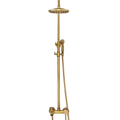 Silla Global Silla Élégant Colonne de Douche retro avec Mitigeur Réglable en Hauteur Système de Douche, Vintage Doré