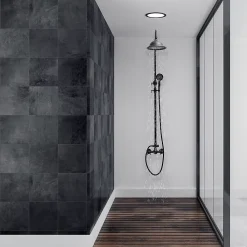 Colonne De Douche Mécanique|Silla Global Silla Élégant Colonne de Douche retro avec Mitigeur Réglable en Hauteur Système de Douche, Noir