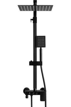 Silla Global Silla Élégant Colonne de Douche avec Mitigeur Réglable en Hauteur Système de Douche, Noir