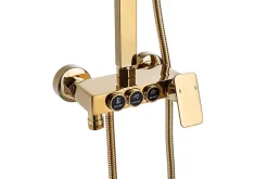 Silla Global Silla Élégant Colonne de Douche avec Mitigeur Réglable en Hauteur Système de Douche, Doré