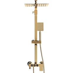 Silla Global Silla Élégant Colonne de Douche avec Mitigeur Réglable en Hauteur Système de Douche, Doré
