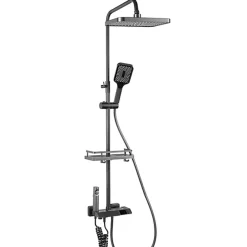 Colonne De Douche Mécanique|Silla Global Silla Élégant Colonne de Douche avec Mitigeur Réglable en Hauteur Système de Douche, Gris