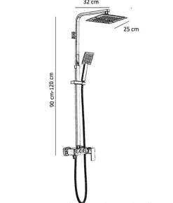 Colonne De Douche Mécanique|Silla Global Silla Élégant Colonne de Douche avec Mitigeur Réglable en Hauteur Système de Douche, Chrome