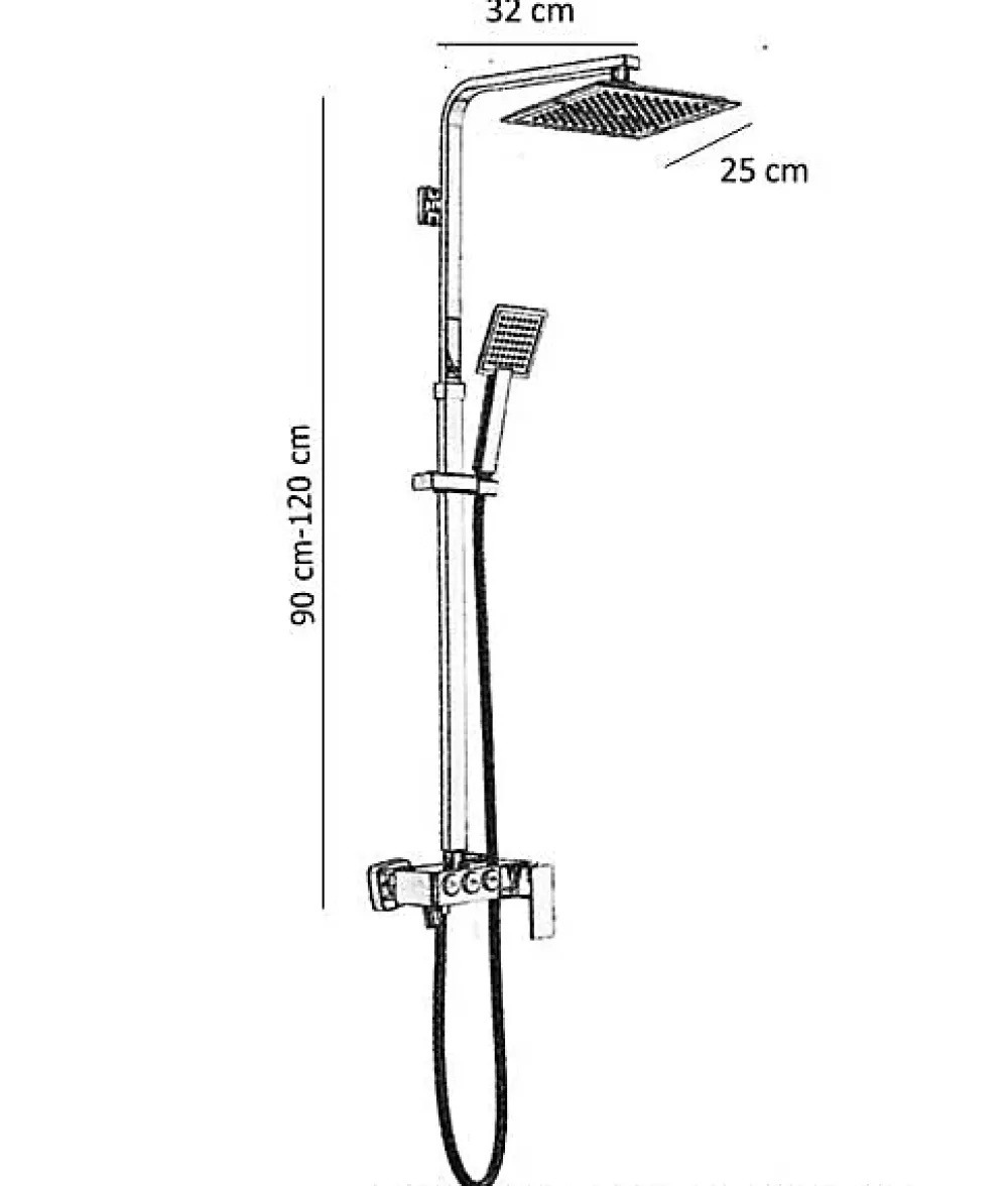 Colonne De Douche Mécanique|Silla Global Silla Élégant Colonne de Douche avec Mitigeur Réglable en Hauteur Système de Douche, Chrome