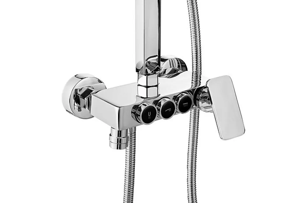 Colonne De Douche Mécanique|Silla Global Silla Élégant Colonne de Douche avec Mitigeur Réglable en Hauteur Système de Douche, Chrome