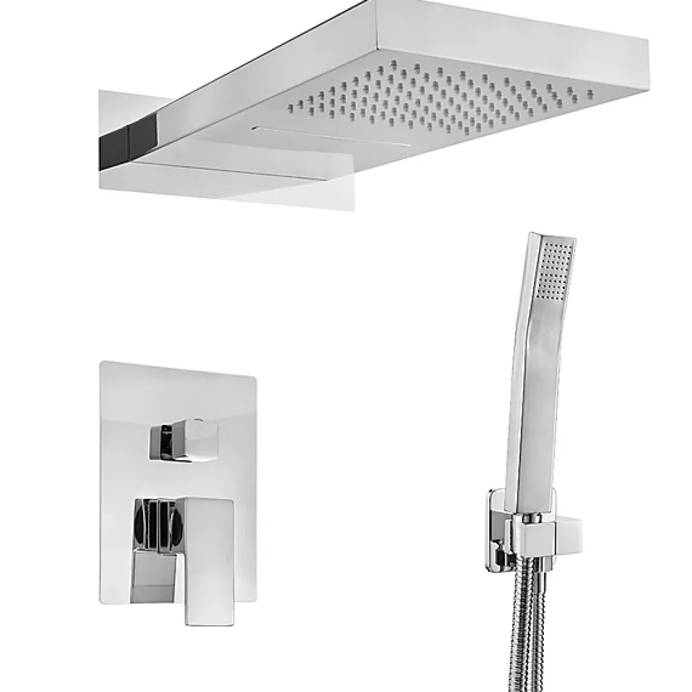 Colonne De Douche Encastrable|Silla Global Silla Élégant Colonne de Douche Encastrée Ensemble de Douche Mécanique Système de Douche Encastrable, Chrome