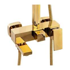 Silla Global Silla Élégant Colonne de Douche avec Mitigeur Réglable en Hauteur Système de Douche, Doré