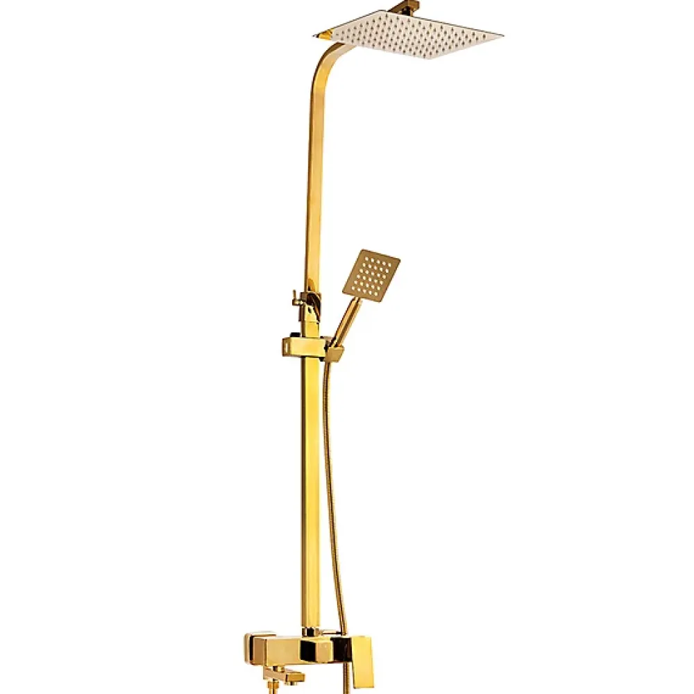 Silla Global Silla Élégant Colonne de Douche avec Mitigeur Réglable en Hauteur Système de Douche, Doré