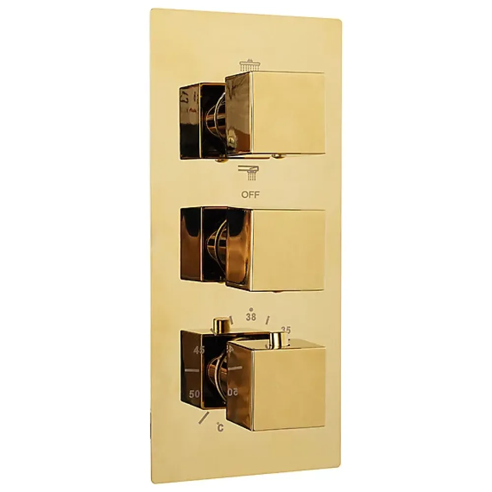 Silla Global Silla Élégant Colonne de Douche Thermostatique en Laiton Encastrée, Ensemble de Douche Mécanique, Doré