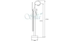 Robinet De Baignoire|Silla Global Silla élégant Robinet de Baignoire sur pied avec inverseur et bec rotatif avec douchette et flexible, Doré