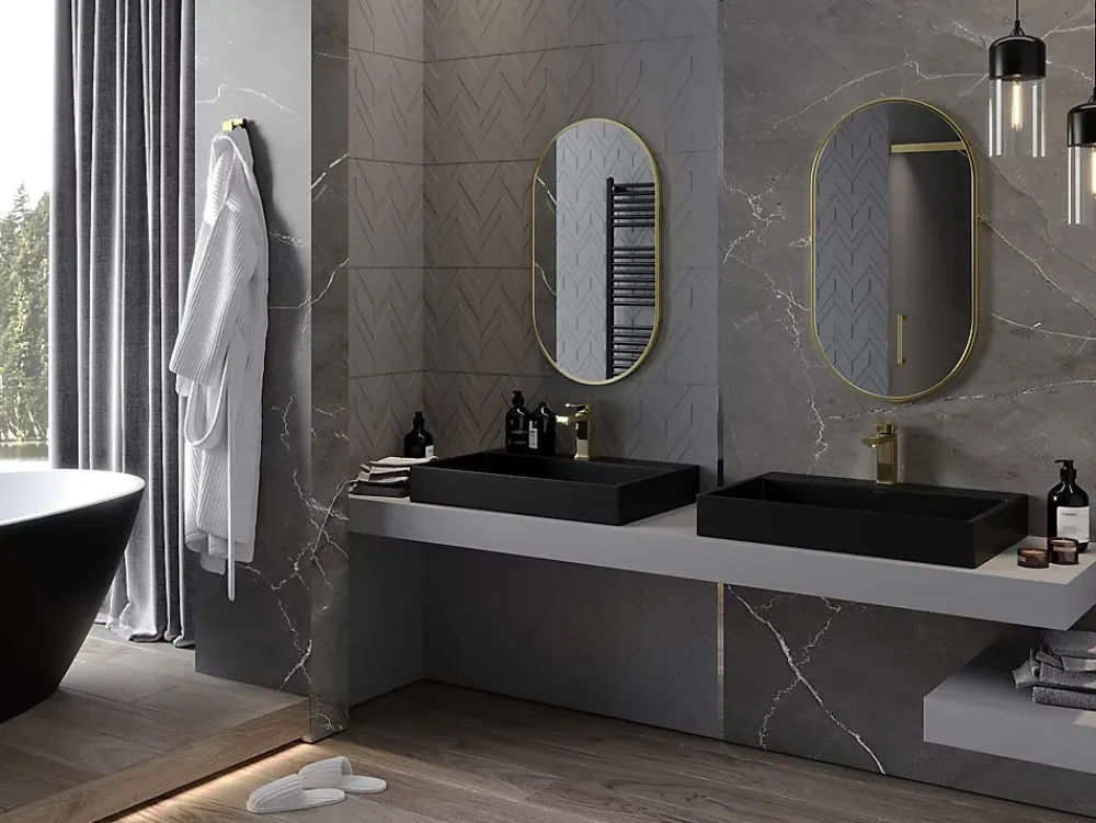 Silla Global SILLA Miroir mural ovale, 80 x 45 cm, cadre doré