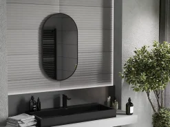 Miroir Grossissant|Silla Global SILLA Miroir mural ovale, 85 x 50 cm, cadre noir
