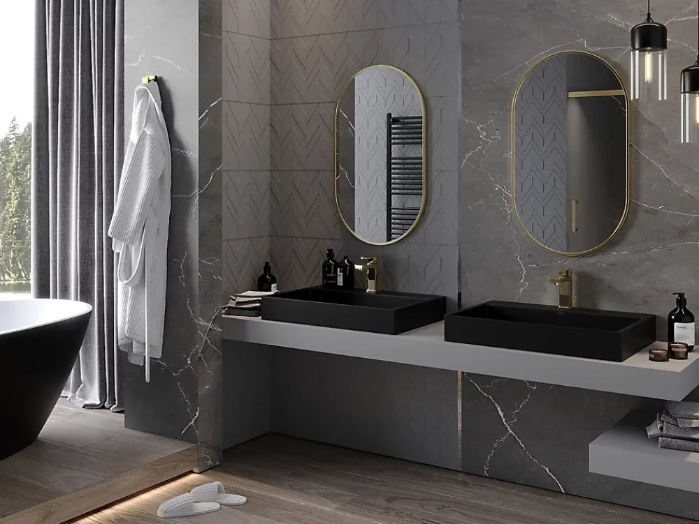 Silla Global SILLA Miroir mural ovale, 85 x 50 cm, cadre doré