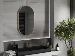 Silla Global SILLA Miroir mural ovale, 85 x 50 cm, cadre doré