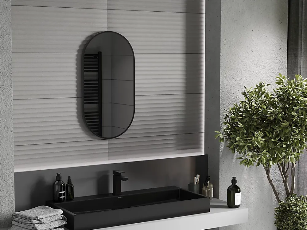 Miroir Grossissant|Silla Global SILLA Miroir mural ovale, 75 x 40 cm, cadre noir