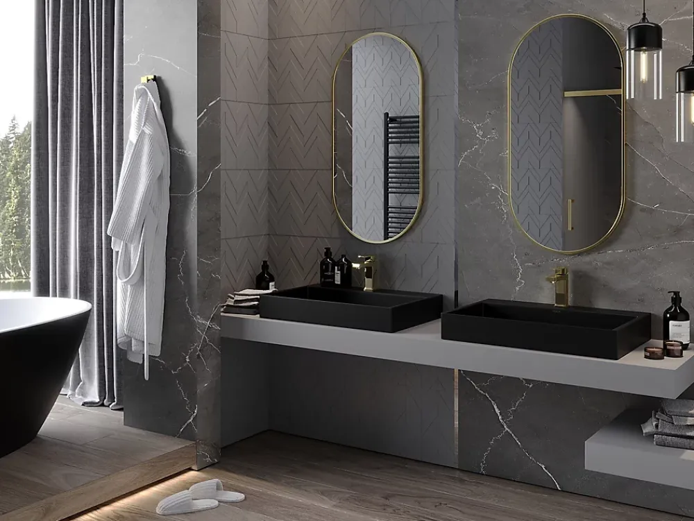 Silla Global SILLA Miroir mural ovale, 100 x 50 cm, cadre doré