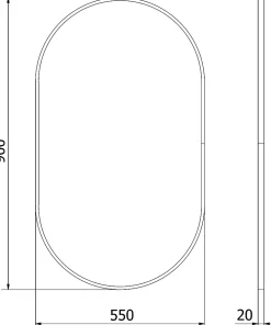 Silla Global SILLA Miroir mural ovale, 90 x 55 cm, cadre doré