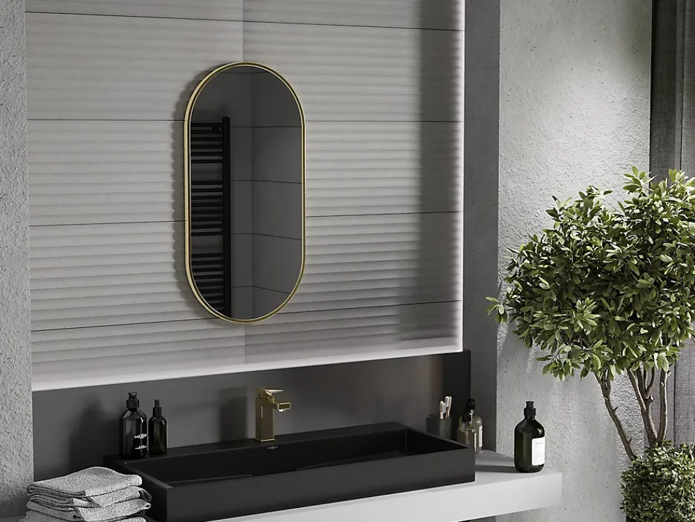 Miroir Grossissant|Silla Global SILLA Miroir mural ovale, 80 x 40 cm, cadre doré