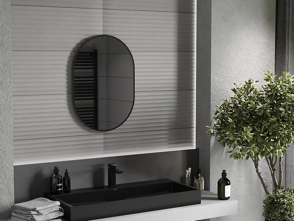 Miroir Grossissant|Silla Global SILLA Miroir mural ovale, 70 x 50 cm, cadre noir