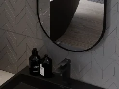Silla Global SILLA Miroir mural ovale, 80 x 40 cm, cadre noir