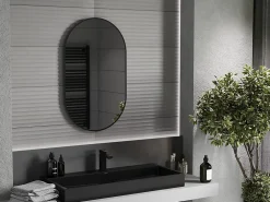 Miroir Grossissant|Silla Global SILLA Miroir mural ovale, 90 x 55 cm, cadre noir