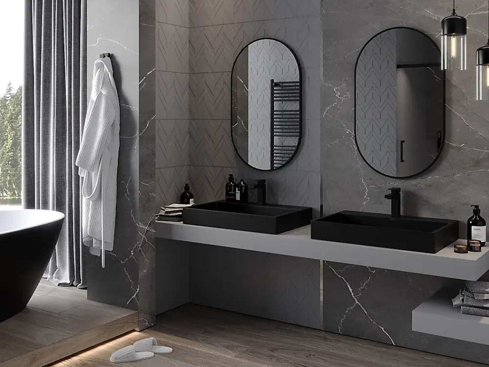 Miroir Grossissant|Silla Global SILLA Miroir mural ovale, 90 x 55 cm, cadre noir