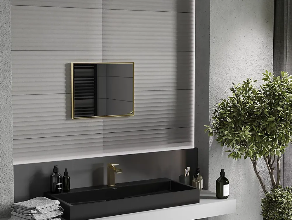 Silla Global SILLA Miroir mural rectangulaire, 50 x 40 cm, cadre doré