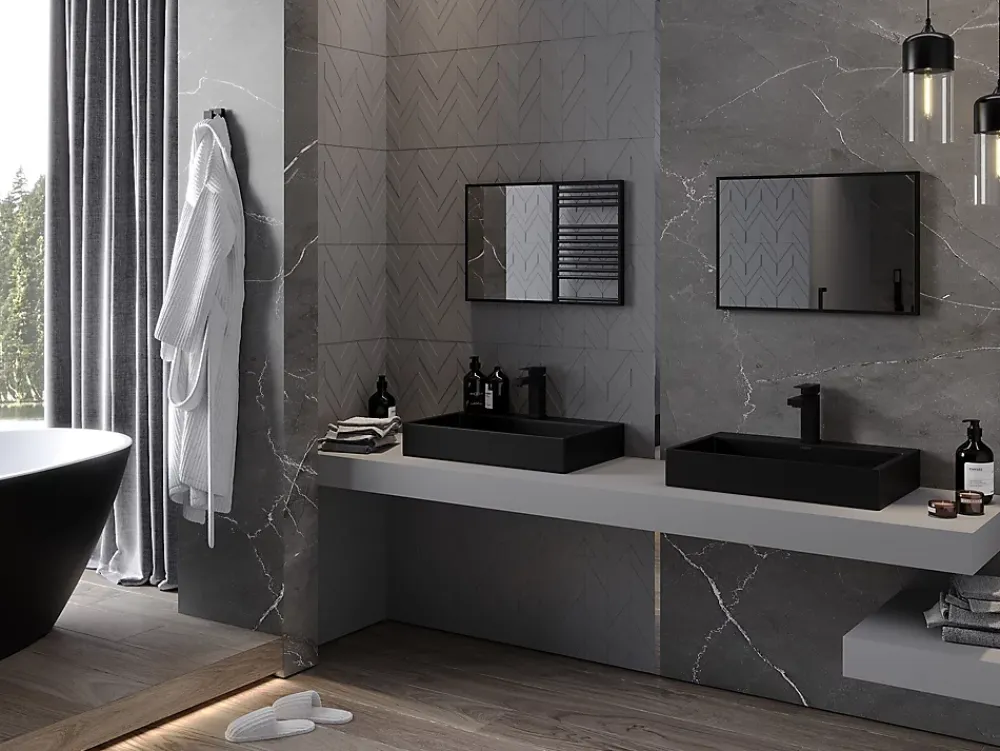 Silla Global SILLA Miroir mural rectangulaire, 60 x 40 cm, cadre noir