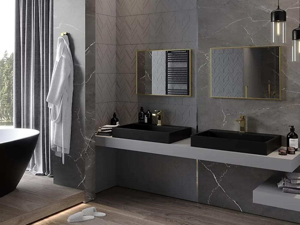 Silla Global SILLA Miroir mural rectangulaire, 70 x 50 cm, cadre doré