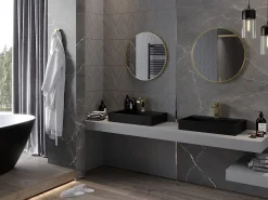 Silla Global SILLA Miroir mural rond, 60 cm, cadre doré