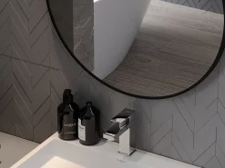 Silla Global SILLA Miroir mural rond, 70 cm, cadre noir