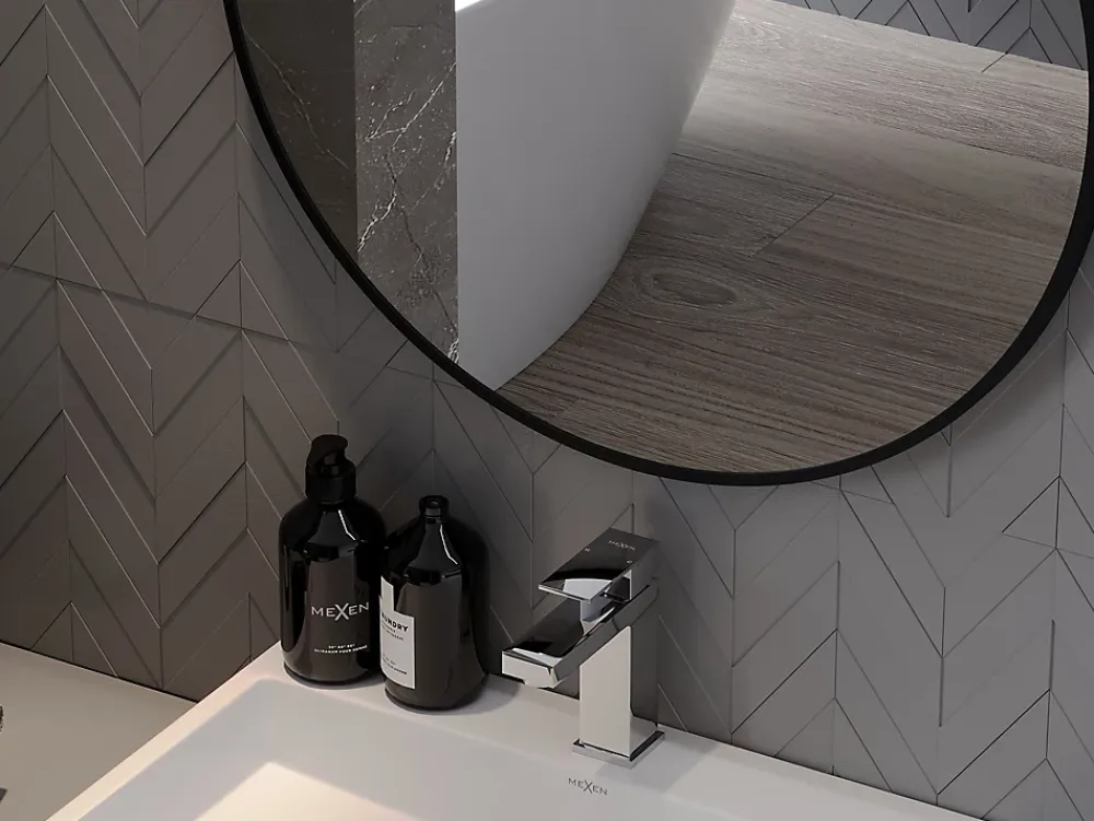 Silla Global SILLA Miroir mural rond, 70 cm, cadre noir