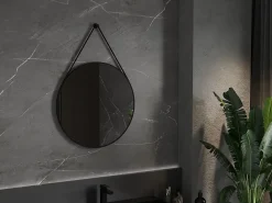 Silla Global SILLA Miroir mural rond, 70 cm, cadre noir