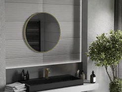 Silla Global SILLA Miroir mural rond, 75 cm, cadre doré
