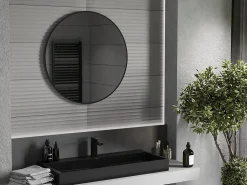 Silla Global SILLA Miroir mural rond, 80 cm, cadre noir