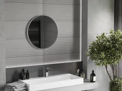 Miroir Grossissant|Silla Global SILLA Miroir mural rond, 60 cm, cadre chromé