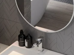 Miroir Grossissant|Silla Global SILLA Miroir mural rond, 50 cm, cadre blanc