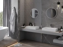 Miroir Grossissant|Silla Global SILLA Miroir mural rond, 50 cm, cadre blanc
