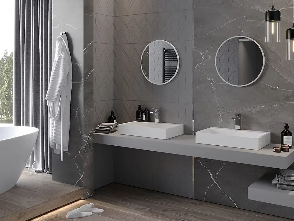 Miroir Grossissant|Silla Global SILLA Miroir mural rond, 50 cm, cadre blanc