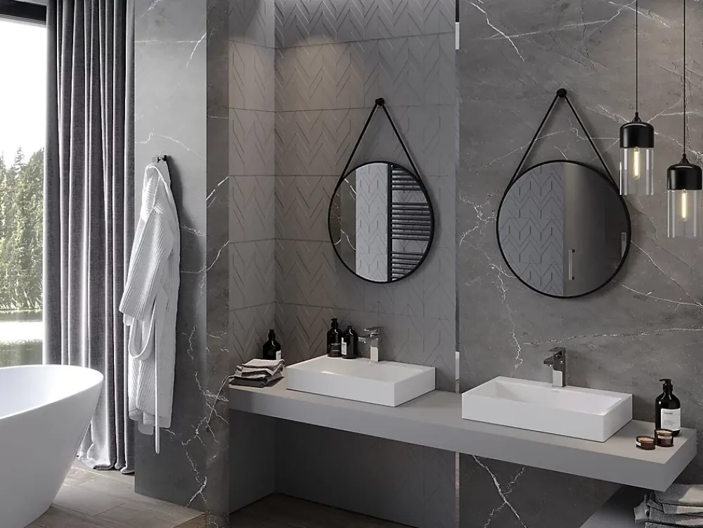 Miroir Grossissant|Silla Global SILLA Miroir mural rond, 60 cm, cadre noir