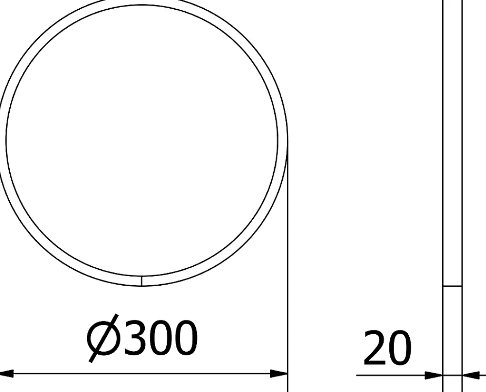 Silla Global SILLA Miroir mural rond, 30 cm, cadre noir