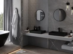Silla Global SILLA Miroir mural rond, 30 cm, cadre noir