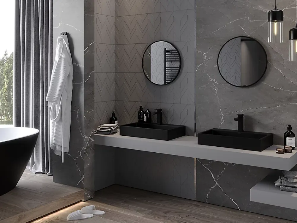 Silla Global SILLA Miroir mural rond, 30 cm, cadre noir