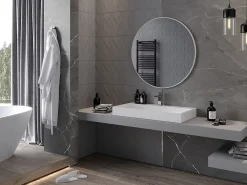 Miroir Grossissant|Silla Global SILLA Miroir mural rond, 90 cm, cadre noir blanc