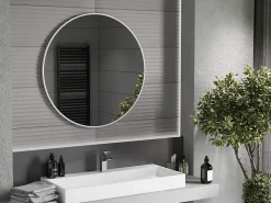 Miroir Grossissant|Silla Global SILLA Miroir mural rond, 90 cm, cadre noir blanc