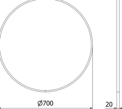 Silla Global SILLA Miroir mural rond, 70 cm, cadre chromé