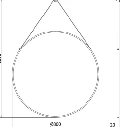 Miroir Grossissant|Silla Global SILLA Miroir mural rond, 80 cm, cadre noir